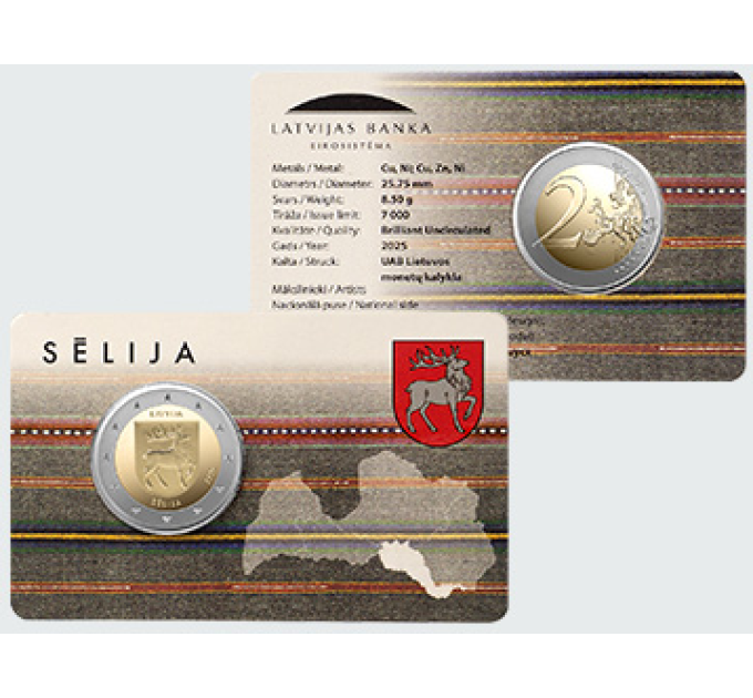 Lettonie 2 euros BU 2025 - Sēlija