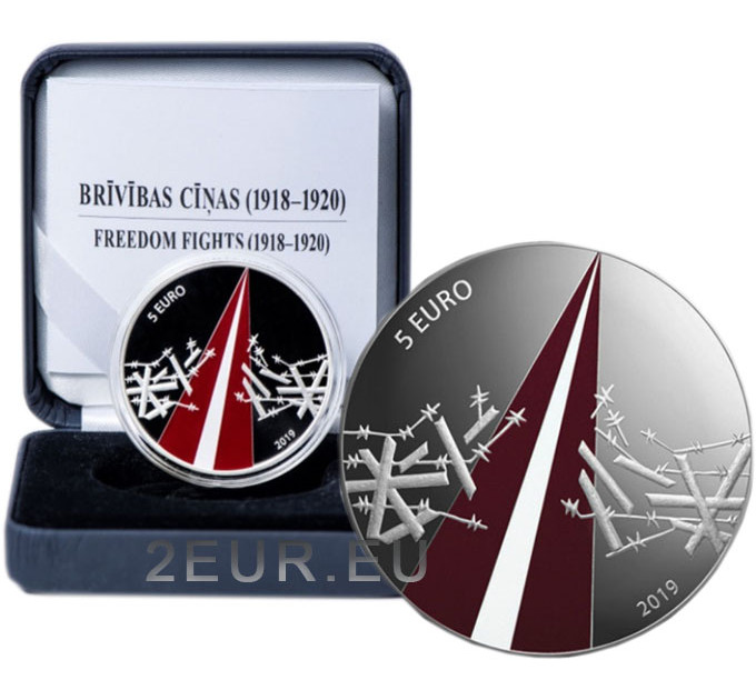 Lettonie 5 euros argent BE 2019 - Lutte pour la liberté (1918-1920)