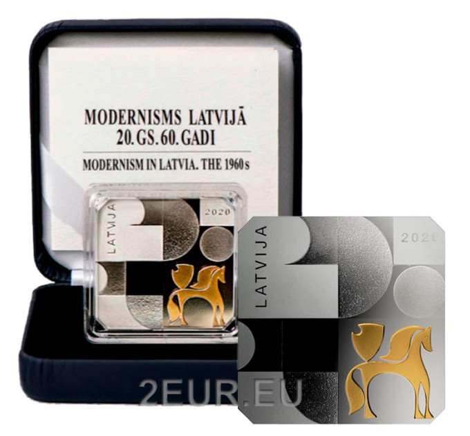 Lettonie 5 euros argent BE 2020 - Modernisme en Lettonie - Les années 1960