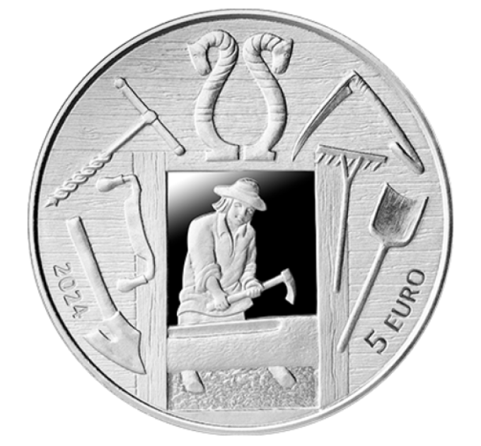 Lettonie 5 euros argent BE 2024 - À travers le temps