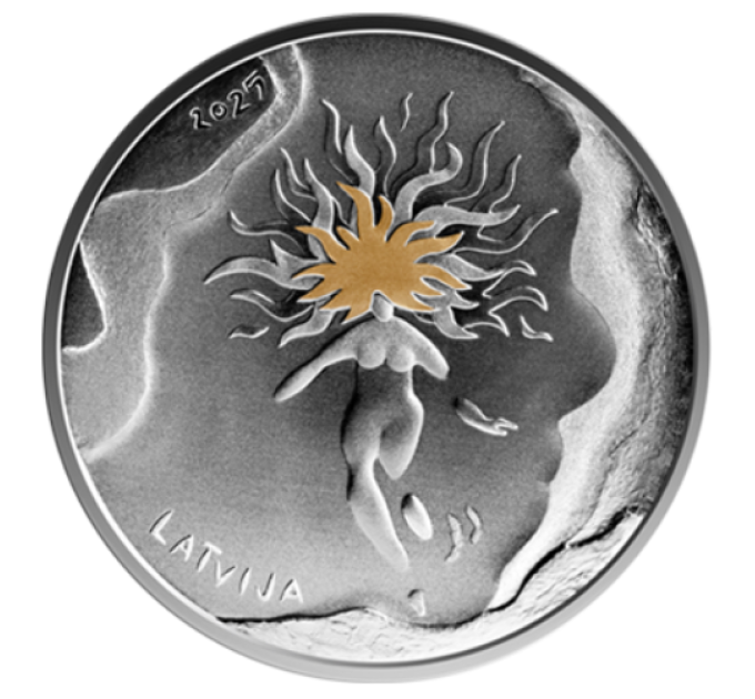 Lettonie 5 euros argent BE 2025 - Soleil et vent