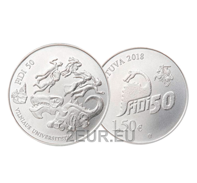 Lituanie 1,5 euro UNC 2018 - 50ème Journée des Physiciens de l'Université de Vilnius