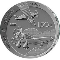 Lituanie 1,5 euro UNC 2025 - Avions ANBO - 100 ans