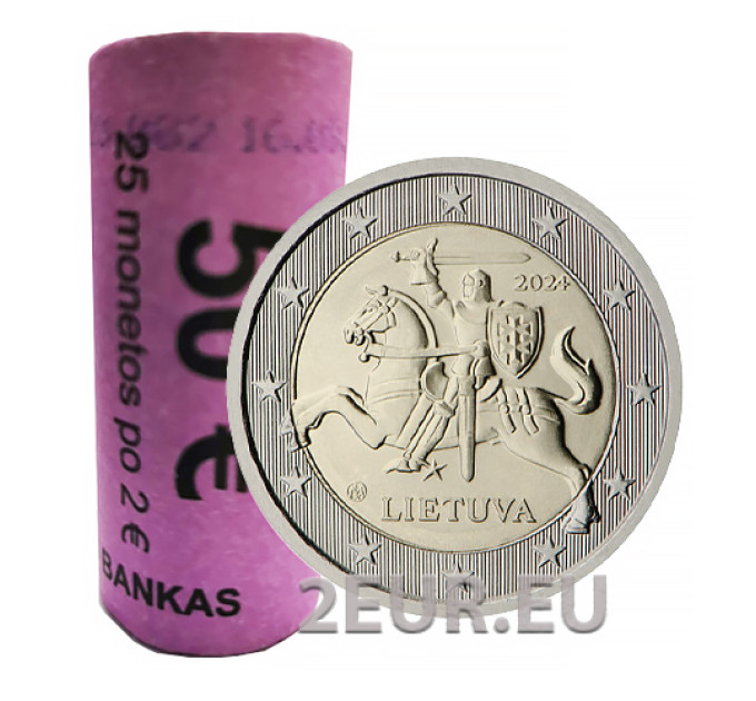 Lituanie 2 euros UNC rouler 2024 - Armoiries de la République de Lituanie Vytis