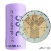 Lituanie 2 euros UNC rouler 2018 - 100e anniversaire de l'indépendance des États baltes