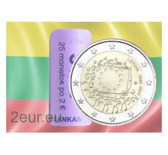 Lituanie 2 euros UNC rouler 2015 - 30 ans du drapeau de l'UE