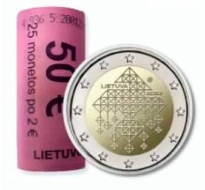 Lituanie 2 euros UNC rouler 2024 - Tradition lituanienne des jardins au toit de chaume