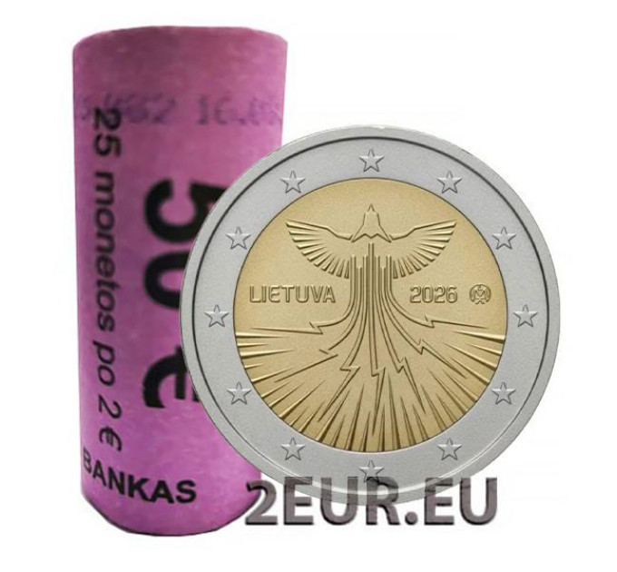 Lituanie 2 euros UNC rouler 2026 - Indépendance énergétique de la Lituanie