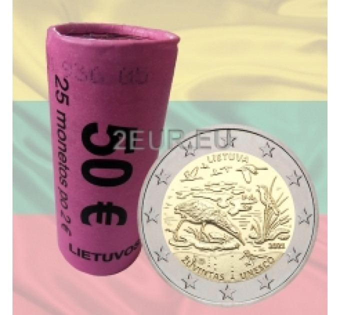 Lituanie 2 euros UNC rouler 2021 - Biosphère de Zuvintas