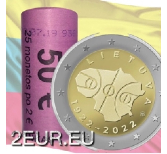 Lituanie 2 euros UNC rouler 2022 - 100 ans de basket-ball en Lituanie