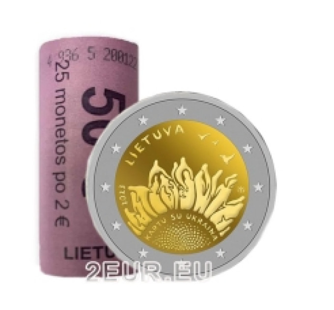 Lituanie 2 euros UNC rouler 2023 - Ensemble avec l'Ukraine