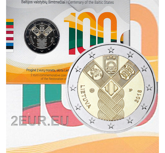 Lituanie 2 euros BU 2018 - 100 Ans de l'Indépendance des Pays Baltes 