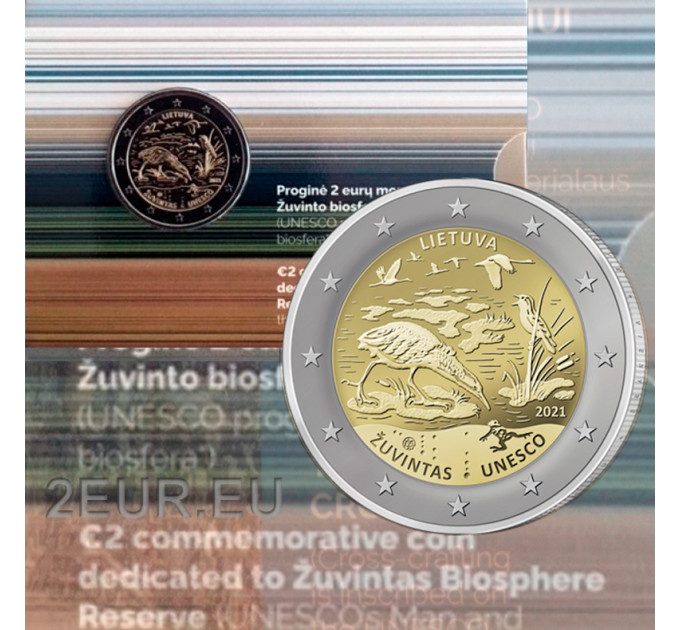 Lituanie 2 euros BU 2021 - Réserve de biosphère de Žuvintas  