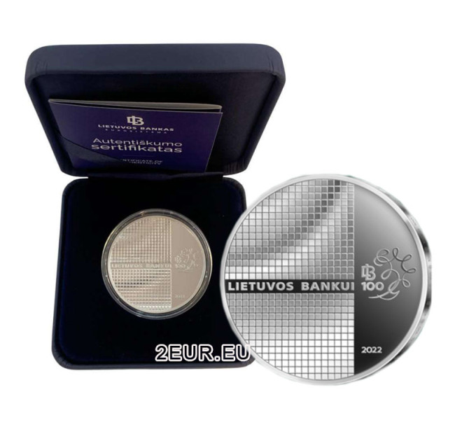 Lituanie 20 euros argent proof 2022 - 100e anniversaire de la Banque de Lituanie