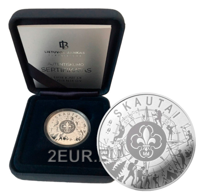 Lituanie 5 euros argent proof 2019 - Éclaireurs