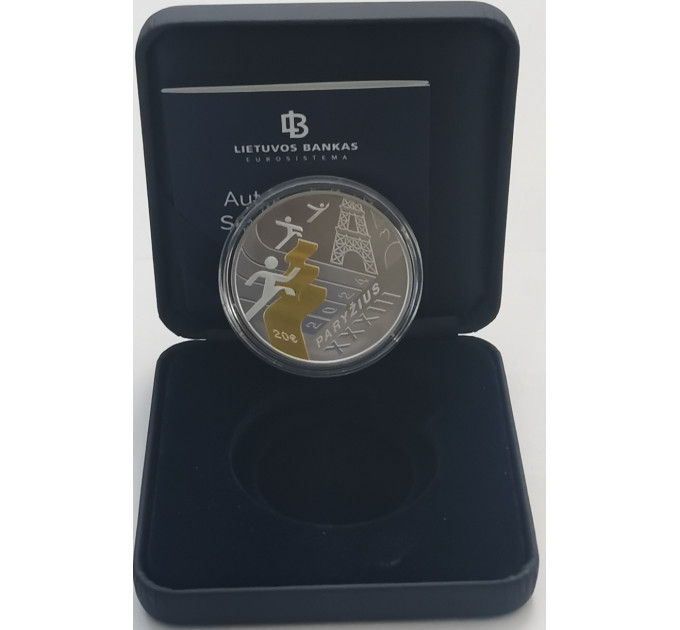 Lituanie 20 euros argent proof 2024 - XXXIIIes Jeux Olympiques à Paris et 100e anniversaire du Mouvement olympique lituanien