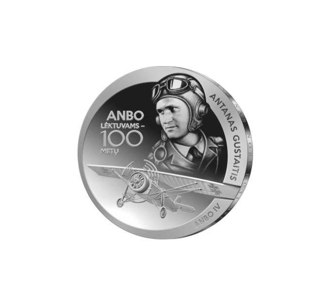 Lituanie 10 euros argent proof 2025 - Avions ANBO - 100 ans