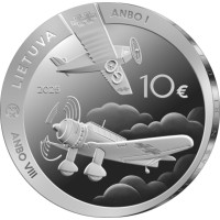 Lituanie 10 euros argent proof 2025 - Avions ANBO - 100 ans