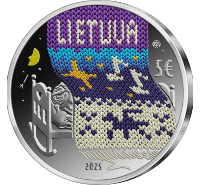 Lituanie 5 euros argent proof 2025 - Berceuse