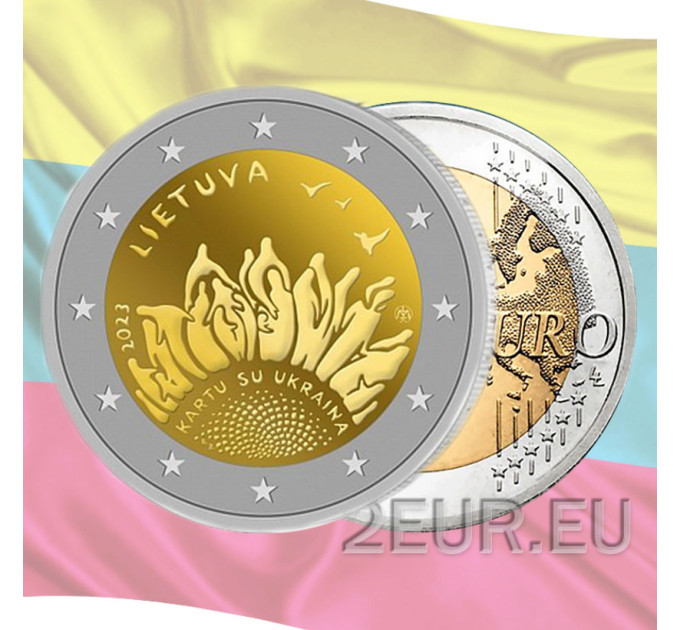 Lituanie 2 euros UNC 2023 - Ensemble avec l'Ukraine