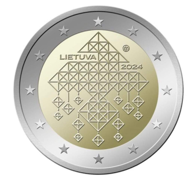 Lituanie 2 euros UNC 2024 - Jardins au toit de chaume