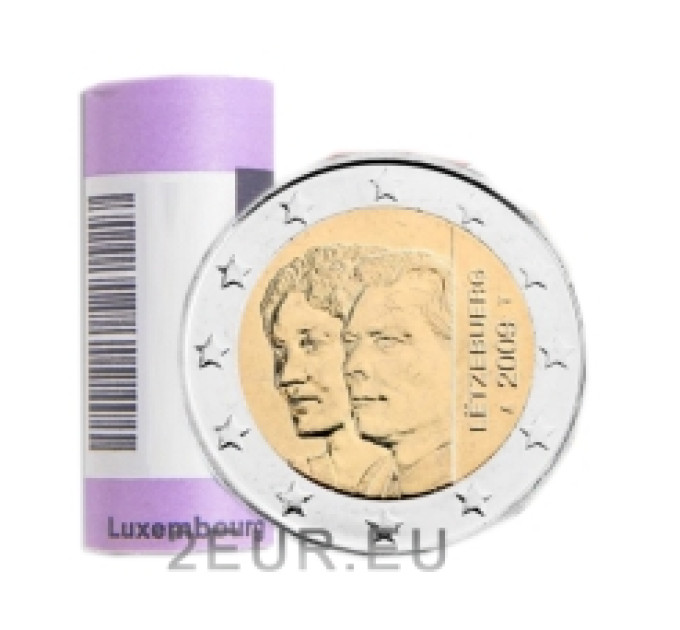 Luxembourg 2 euros UNC rouler 2009 - 90e anniversaire de l'accession au trône de la Grande-Duchesse Charlotte