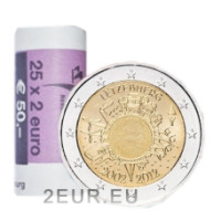 Luxembourg 2 euros UNC rouler 2012 - 10 ans de l'euro