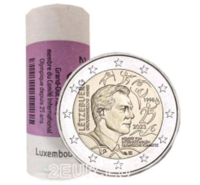 Luxembourg 2 euros UNC rouler 2023 - 25e anniversaire de l'admission du Grand-Duc Henri comme membre du Comité International Olympique