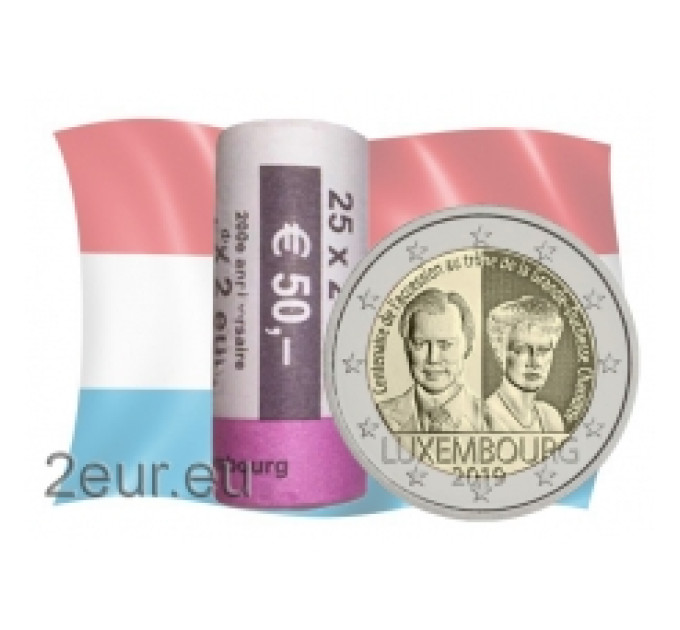 Luxembourg 2 euros UNC rouler 2019 - 100e anniversaire de l'arrivée sur le trône et du mariage de la Grande-Duchesse Charlotte