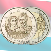 Luxembourg 2 euros UNC 2021- 40e anniversaire de mariage de la grande-duchesse Maria Teresa avec le grand-duc Henri