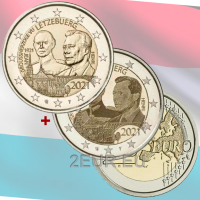 Luxembourg 2 euros UNC 2021- 100e Anniversaire de la Naissance du Grand-Duc Jean relief+photo
