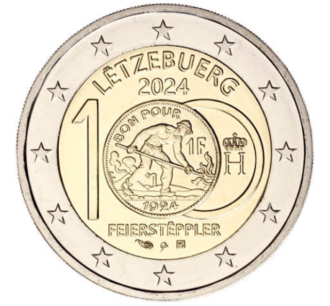Luxembourg 2 euros UNC 2024 - 100e anniversaire de l'introduction du franc luxembourgeois