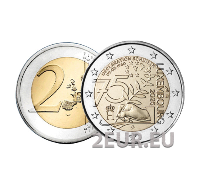 Luxembourg 2 euros UNC 2025 - 75e anniversaire de la déclaration Schuman