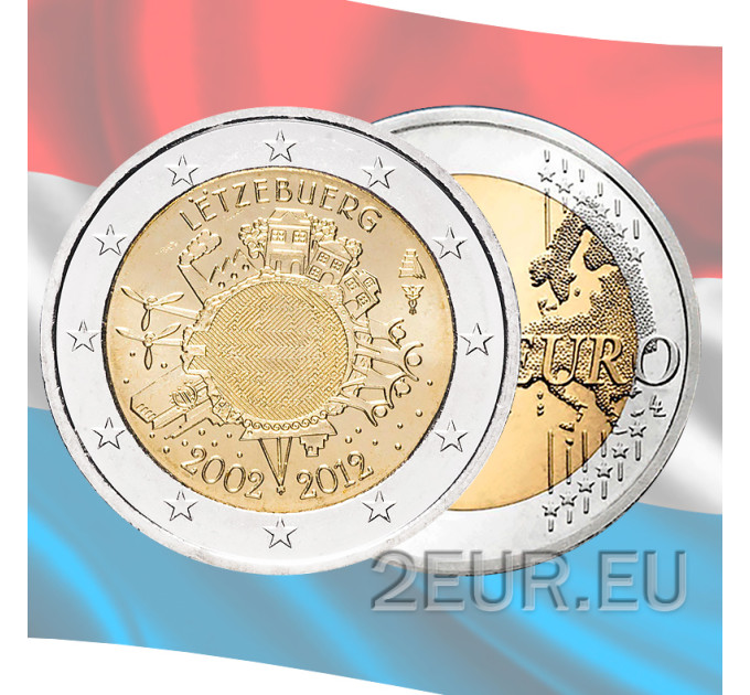 Luxembourg 2 euros UNC 2012 - 10 ans d'Euro Cash
