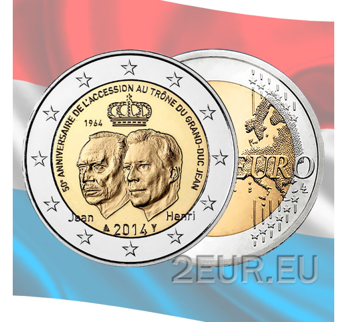 Luxembourg 2 euros UNC 2014 - 50e anniversaire de l'accession au trône du Grand-Duc Jean