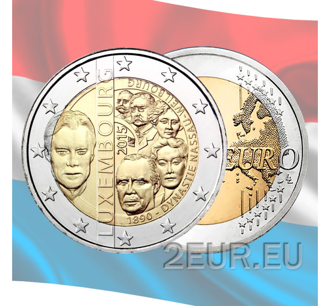 Luxembourg 2 euros UNC 2015 - 125e anniversaire de la maison de Nassau-Weilburg