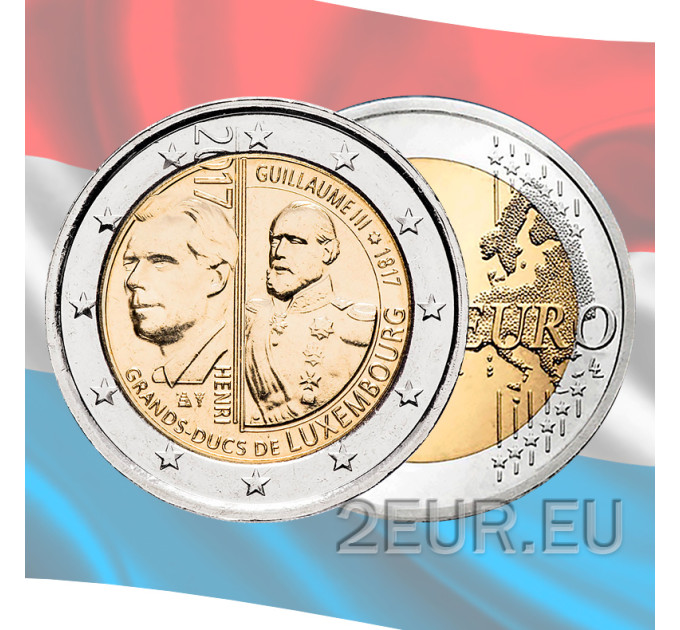 Luxembourg 2 euros UNC 2017 - 200 Ans Depuis la Naissance du Grand-Duc Guillaume III