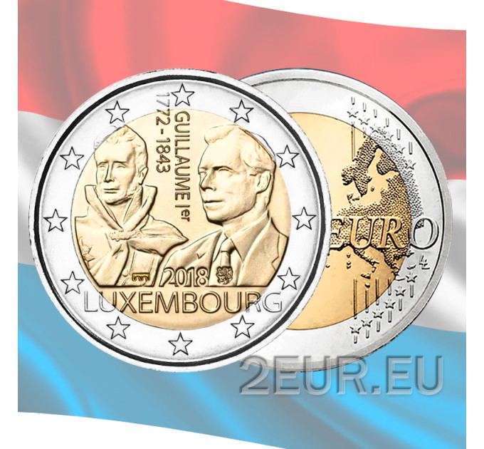 Luxembourg 2 euros UNC 2018 - 175e Anniversaire de la mort du Grand-Duc Guillaume Ier