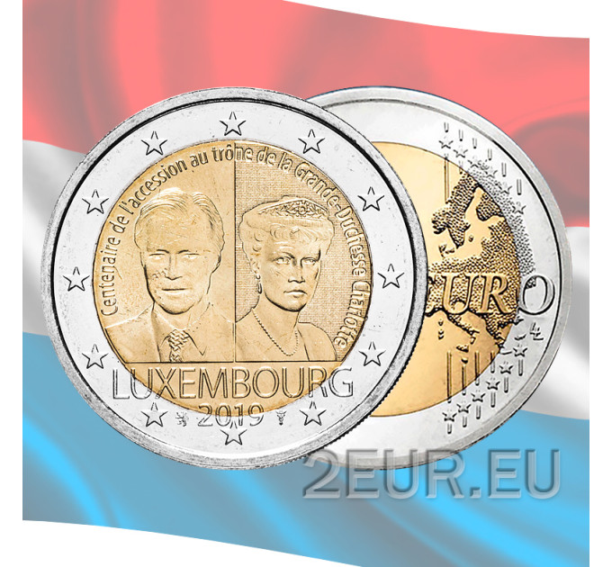 Luxembourg 2 euros UNC 2019 - 100e anniversaire de l'accession au trône de la grande-duchesse Charlotte