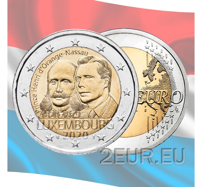 Luxembourg 2 euros UNC 2020 - 200e anniversaire de la naissance du prince Henri d'Orange-Nassau