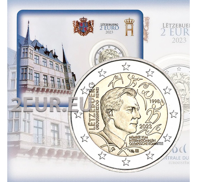 Luxembourg 2 euros BU 2023 - 25e anniversaire de l'admission du Grand-Duc Henri comme membre du Comité International Olympique
