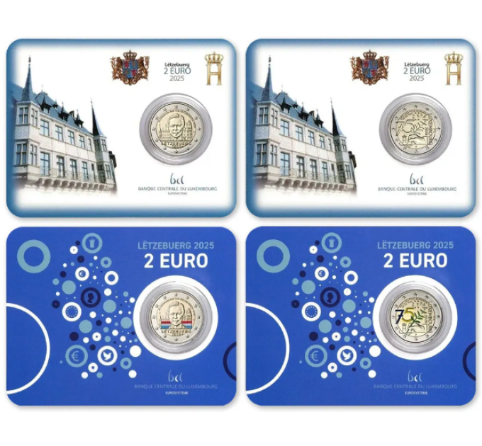 Luxembourg 2 euros BU 2025 - 75e anniversaire de la déclaration Schuman + 25e anniversaire de l'accession au trône du Grand-Duc Henri