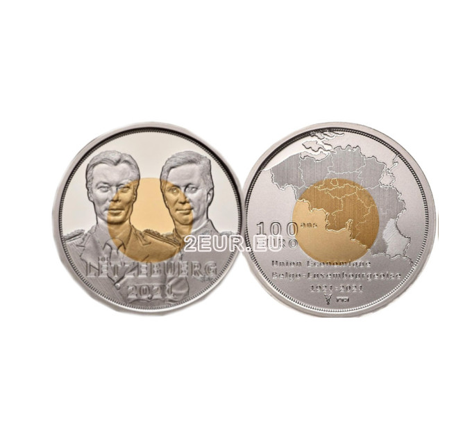 Luxembourg 100 euros or BU 2021 - 100 ans de l'Union économique belgo-luxembourgeoise