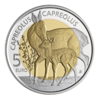 Luxembourg 5 euros argent Proof 2025 - Faune et Flore - chevreuil européen