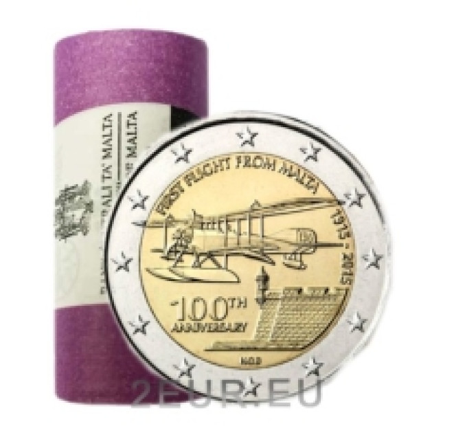 Malte 2 euros UNC rouler 2015 - Premier vol de Malte