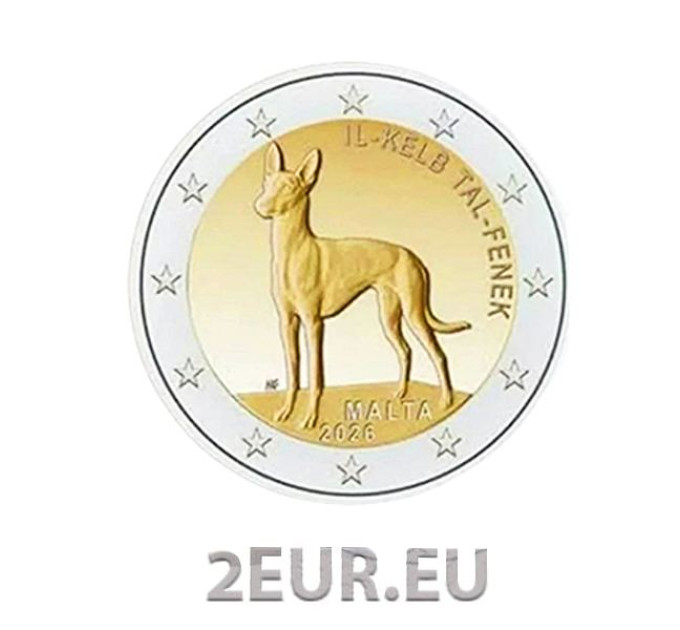 Malte 2 euros UNC 2026 - Le lévrier du pharaon