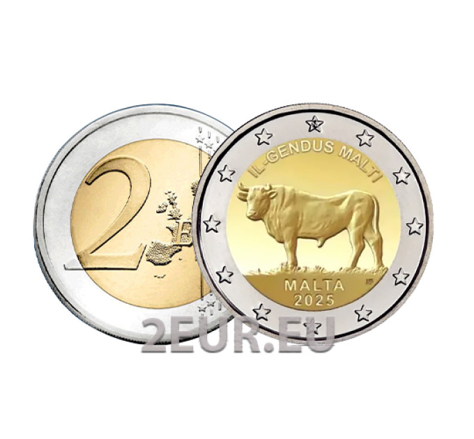 Malte 2 euros UNC 2025 - Taureau maltais