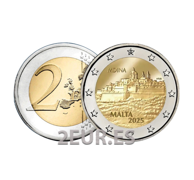Malte 2 euros UNC 2025 - Ville historique de Mdina