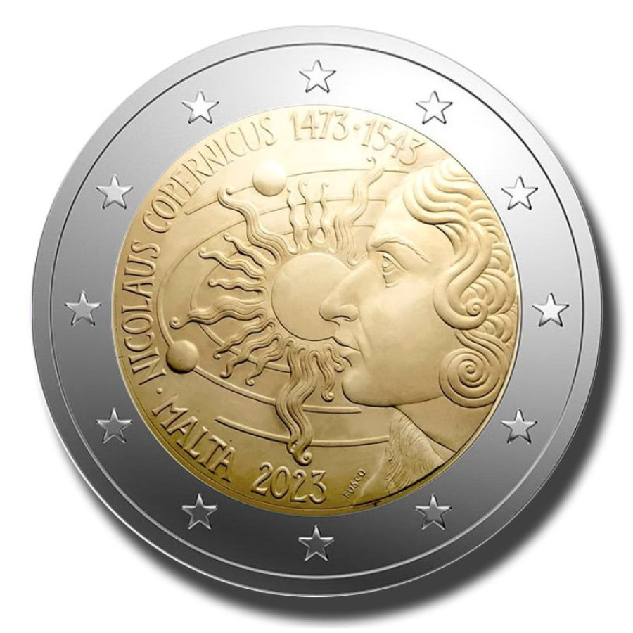 Malte 2 euros UNC 2023 - 550e anniversaire de la naissance de Nicolas Copernic