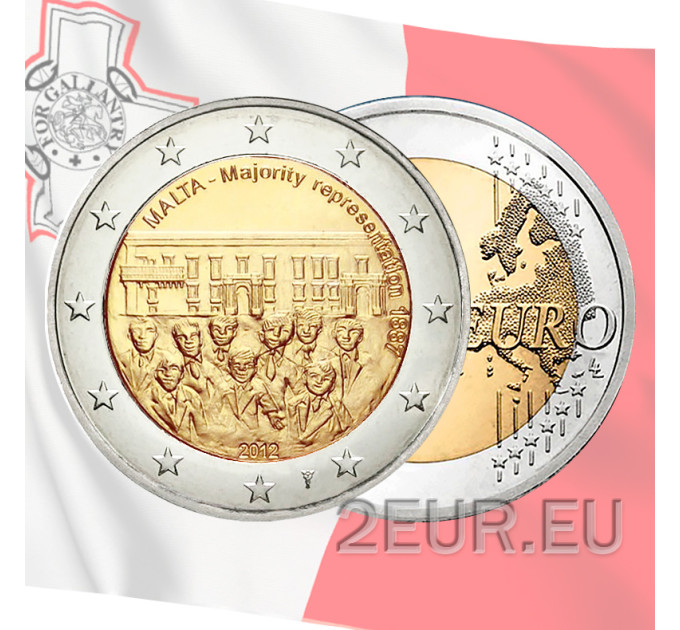 Malte 2 euros UNC 2012 - Représentation majoritaire 1887